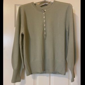 NWT Everlane Mint Green Cashmere Henley Sweater - L